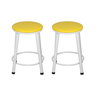 Kit 2 Banquetas Baixa Banco Cozinha Americana Balcão Bar Aço:amarelo/branco - 1