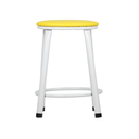 Ver imagem 3 de Kit 2 Banquetas Baixa Banco Cozinha Americana Balcão Bar Aço:amarelo/branco