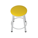 Ver imagem 4 de Kit 2 Banquetas Baixa Banco Cozinha Americana Balcão Bar Aço:amarelo/branco