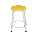 Ver imagem 2 de Kit 2 Banquetas Baixa Banco Cozinha Americana Balcão Bar Aço:amarelo/branco