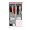 Ver imagem 6 de Guarda Roupa Solteiro Lótus 4 Portas + 2 Gavetas - Demóbile:branco/rosa Flex