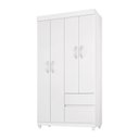 Ver imagem 3 de Guarda Roupa Solteiro Lótus 4 Portas + 2 Gavetas - Demóbile:branco/rosa Flex