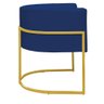 Poltrona Decorativa Nayara Base Ferro Dourado Suede Azul Marinho - Twdecora - 2