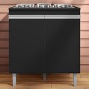 Ver imagem 2 de Balcao com Tampo Cooktop 79 Cm 2 Portas Andreia Preto Reajl Preto