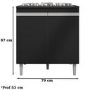 Ver imagem 5 de Balcao com Tampo Cooktop 79 Cm 2 Portas Andreia Preto Reajl Preto