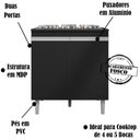 Ver imagem 7 de Balcao com Tampo Cooktop 79 Cm 2 Portas Andreia Preto Reajl Preto