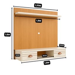 Painel para Tv até 45 Polegadas 2 Portas Prateleira - 2