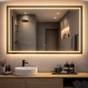 Ver imagem 1 de Espelho LED Banheiro Retamgular Touch 3 Cores de Luz com Desembaçador Display Digital 80x60cm Bivolt