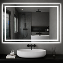 Ver imagem 6 de Espelho LED Banheiro de Parede Touch 3 Cores de Luz com Desembaçador Display Digital 80x60 cm Bivolt
