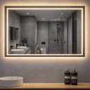 Ver imagem 7 de Espelho LED Banheiro Retamgular Touch 3 Cores de Luz com Desembaçador Display Digital 80x60cm Bivolt