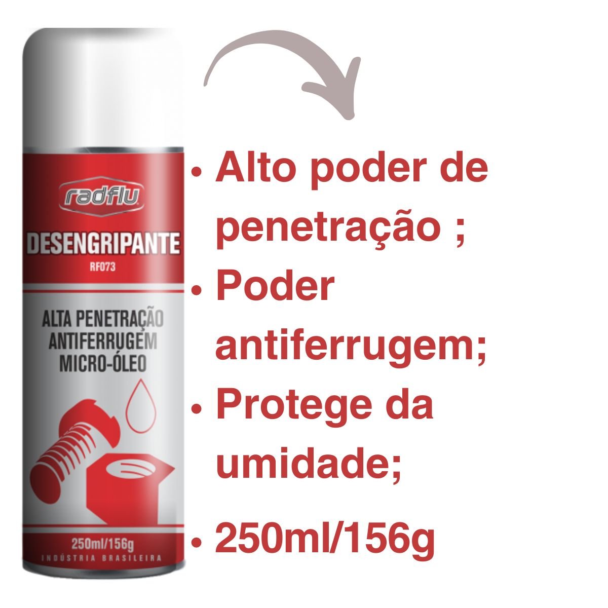 Óleo Desengripante Antiferrugem Spray Alta Penetração - 3