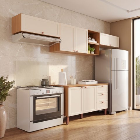 Cozinha Modulada Juliana 100% MDF Móveis Home | 06 Portas + 03 Gavetas