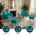 Ver imagem 5 de Kit 2 Poltronas Decorativa e 2 Puffs para Sala Recepção Manicure Consultório Quarto Alice Suede