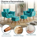 Ver imagem 3 de Kit 2 Poltronas Decorativa e 2 Puffs para Sala Recepção Manicure Consultório Quarto Alice Suede