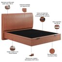 Ver imagem 4 de Cama Queen Baú Flutuante com Cabeceira 160cm Spazio S04 Couríssimo Telha - Lyam Decor