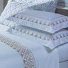 Jogo Cama Lençol Garland Queen Bordado 100% Algodão Acetinado 400 Fios 4 Peças - Branco - 1