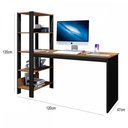 Ver imagem 3 de Mesa Escrivaninha Artemis 4 Prateleiras Preto/canela Rústico - Art Panta