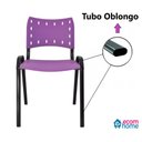 Ver imagem 6 de Kit com 10 Cadeiras Iso para Escola Escritório Comércio Roxa Base Preta