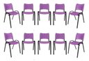 Ver imagem 2 de Kit com 10 Cadeiras Iso para Escola Escritório Comércio Roxa Base Preta