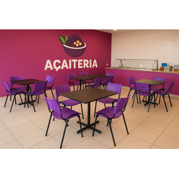 Kit com 10 Cadeiras Iso para Escola Escritório Comércio Roxa Base Preta - 1