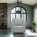 Ver imagem 1 de 01 Poltrona Lisboa Suede Cinza Claro - Pandora Decor