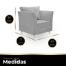 01 Poltrona Lisboa Suede Cinza Claro - Pandora Decor - 2