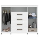 Ver imagem 3 de Guarda Roupa Casal 8 Portas 6 Gavetas Master e Cômoda Havana Master com Rodizio Branco Brilho -