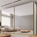 Ver imagem 1 de Guarda Roupa Samara 2 Portas Flutuantes 100 MDF com 02 Espelhos - Móveis Europa