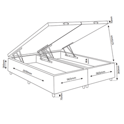 Base Box Bau King Size Ravena (43x193x203cm) Turkey Creme - Casa Giulia - 3