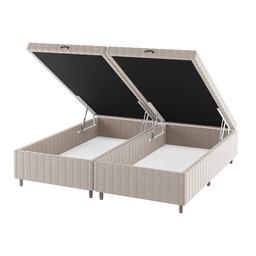 Base Box Bau King Size Ravena (43x193x203cm) Turkey Creme - Casa Giulia - 1