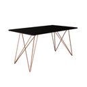 Ver imagem 4 de Mesa Jantar Industrial Trama 1,40x0,80m Preta com 4 Cadeiras Estofadas Vitória Bege e Cobre