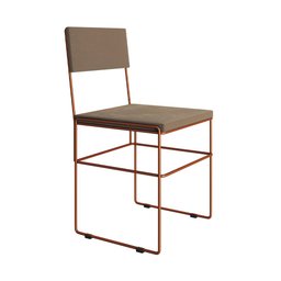 Mesa Jantar Industrial Trama 1,40x0,80m Preta com 4 Cadeiras Estofadas Vitória Bege e Cobre - 3