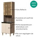 Ver imagem 4 de Paneleiro 4 Portas MDF Vidro 70x221 cm Kali 1834862 Carvalho Toq Off White Nicioli