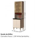 Ver imagem 3 de Paneleiro 4 Portas MDF Vidro 70x221 cm Kali 1834862 Carvalho Toq Off White Nicioli