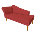 Ver imagem 5 de Recamier Divã Pés Palito para Sala Cecilia 1.60cm Suede Vermelho - Incasa Decor