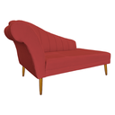 Ver imagem 4 de Recamier Divã Pés Palito para Sala Cecilia 1.60cm Suede Vermelho - Incasa Decor