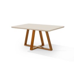 Mesa de Jantar Bela 160x90cm Tampo Vidro/MDF - 1