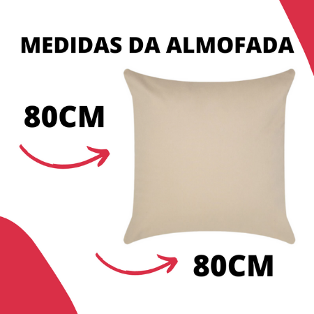 Almofada Grande Encosto Apoio Cama Sofá Poltrona Almofadão Enchimento Silicone Antialérgico Bege 80x - 2