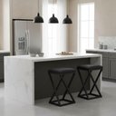 Ver imagem 2 de Kit 2 Banco Banqueta Baixa Cozinha 50 Cm Bancada Bar Corino Cor:preto
