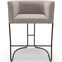 Ver imagem 5 de Kit 02 Banquetas Baixa Base de Aço Preto Betina D02 Bouclê Creme B-54 - Lyam Decor