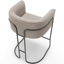 Ver imagem 4 de Kit 02 Banquetas Baixa Base de Aço Preto Betina D02 Bouclê Creme B-54 - Lyam Decor