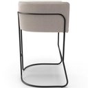 Ver imagem 2 de Kit 02 Banquetas Baixa Base de Aço Preto Betina D02 Bouclê Creme B-54 - Lyam Decor