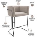 Ver imagem 7 de Kit 02 Banquetas Baixa Base de Aço Preto Betina D02 Bouclê Creme B-54 - Lyam Decor