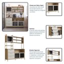 Ver imagem 6 de Cozinha Compacta com 3 Gavetas e 3 Portas de Vidro Marrom/Oak/Arena/Dourado