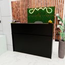 Ver imagem 2 de Balcão Atendimento Recepção Consultório 1400x600 com Gaveteiro Netmobil - Preto