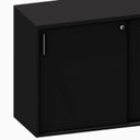 Ver imagem 6 de Armário para Escritório Baixo 120cm x 74cm com 2 Portas de Correr e Chave Corporate Preto