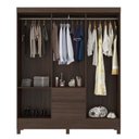 Ver imagem 2 de Guarda Roupa Flash 6 Portas e 02 Gavetas Marrom Escuro