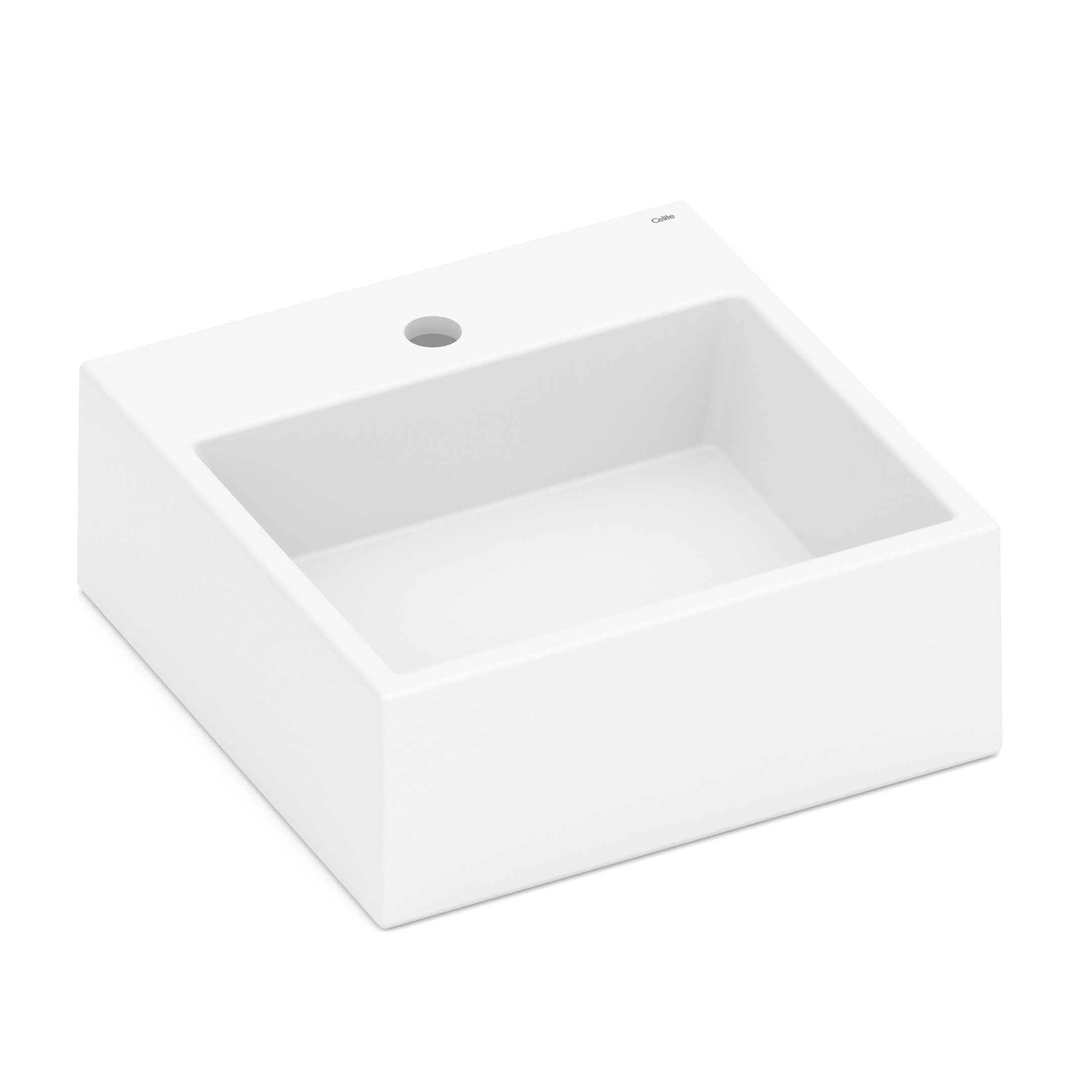 Cuba de Apoio 42*42 com Mesa Basic Branco Q4 Válvula Oculta