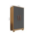 Ver mais imagens de Guarda Roupa 4 Portas com Multiuso 2 Portas e Comoda 5 Gavetas Carvalho Grafite Clique Chique