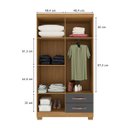 Ver imagem 6 de Guarda Roupa 4 Portas com Multiuso 2 Portas e Comoda 5 Gavetas Carvalho Grafite Clique Chique